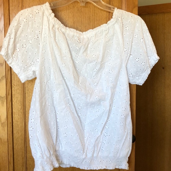 Chaps Denim white eyelet top size small - Picture 5 of 7